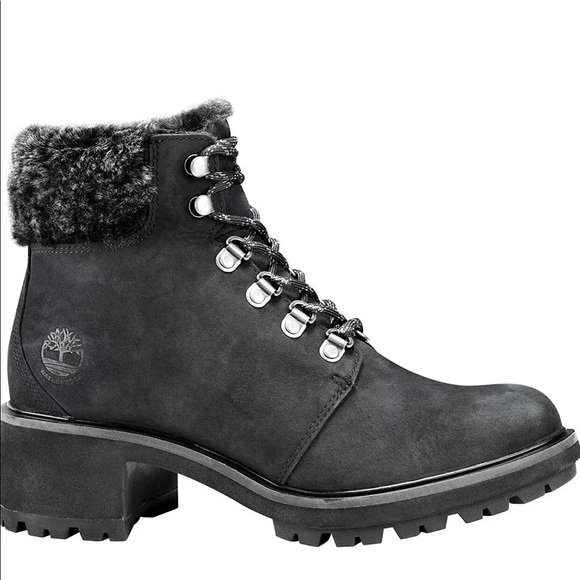 Timberland Women's Kinsley Black Mid Hiker Boots - Picture 5 of 8